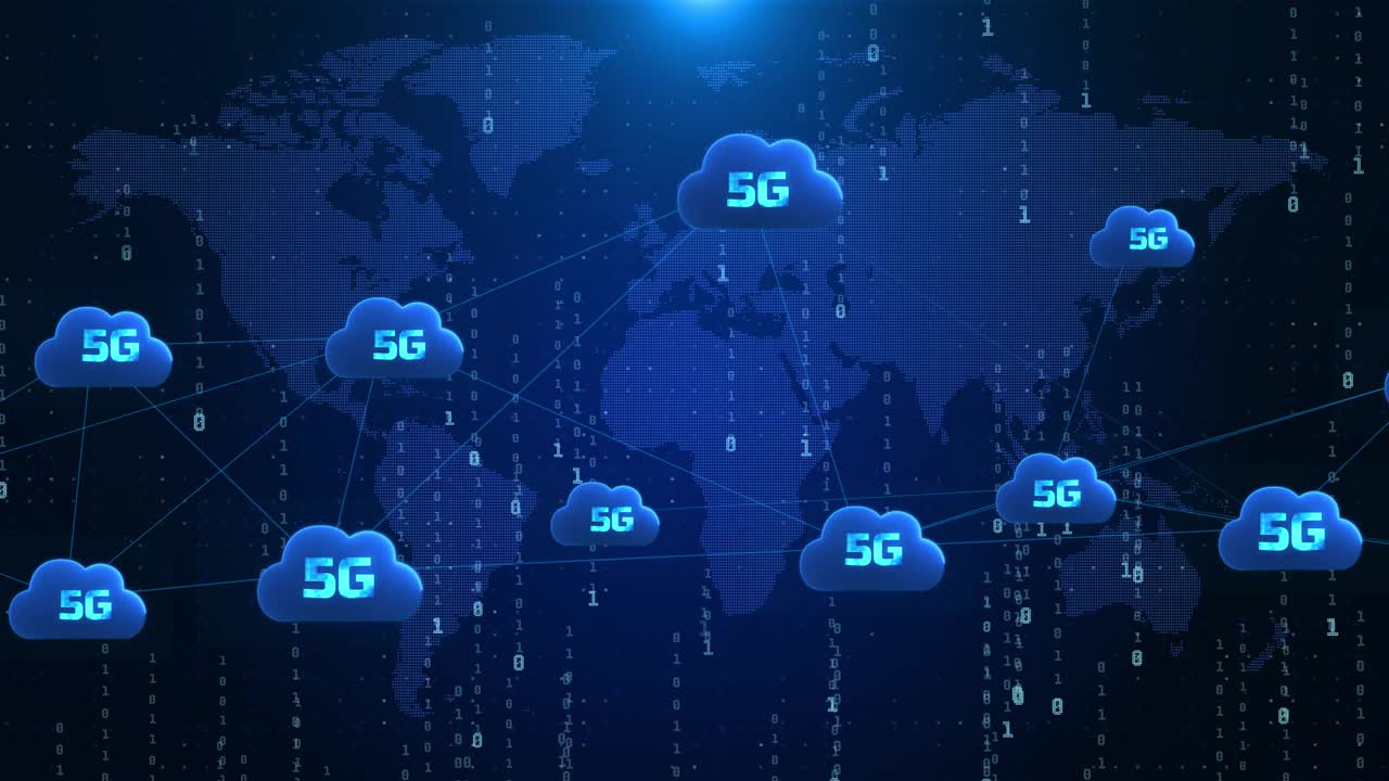 5G云计算网络安全数字数据环路智慧城市视频素材