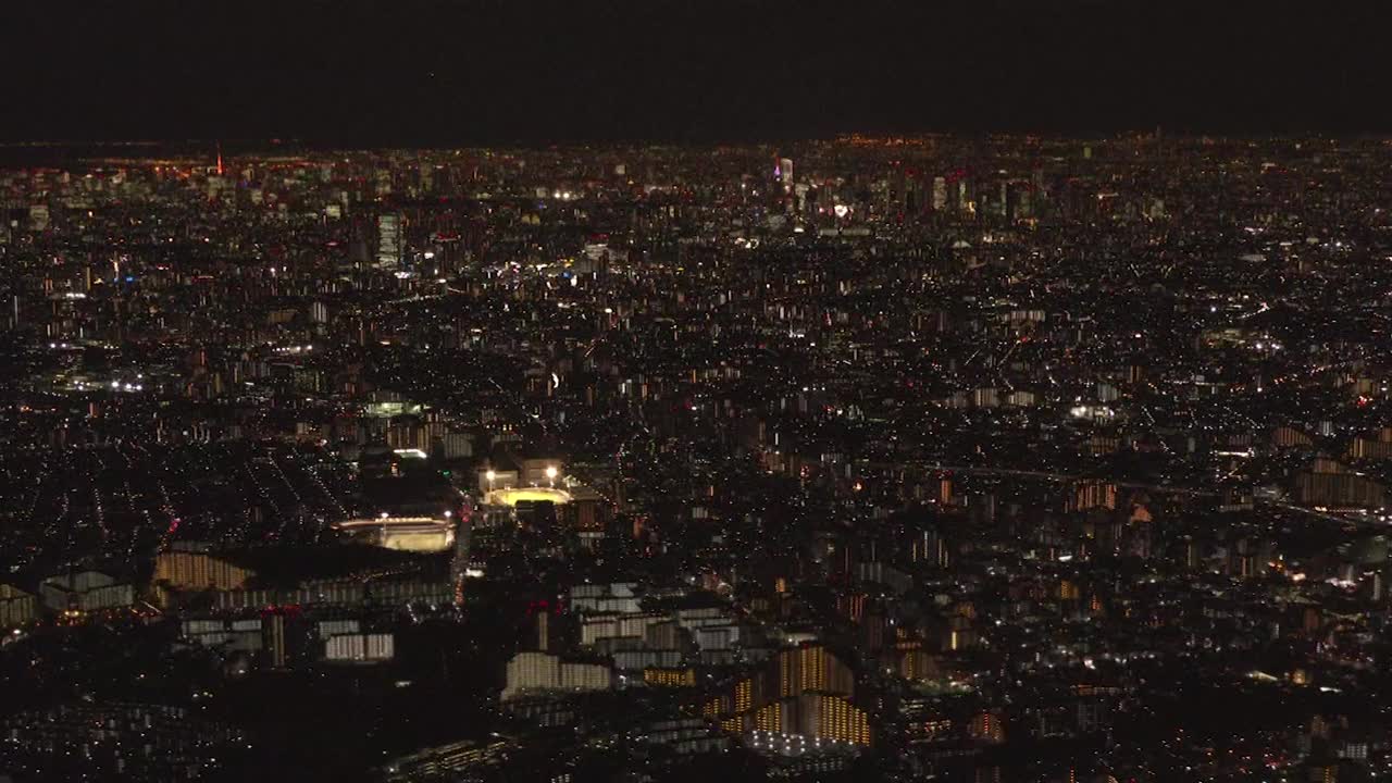 空中，东京的夜晚，日本视频素材