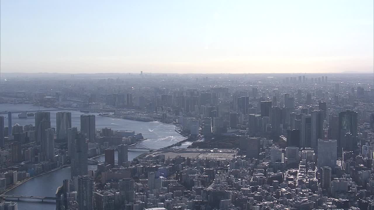 日本，隅田河和东京湾视频素材