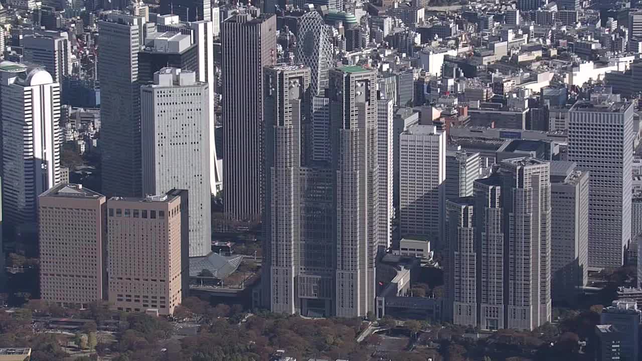 日本东京大都会政府大厦，AERIAL视频素材