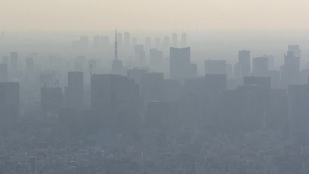 日本，东京天空中的阴霾视频素材