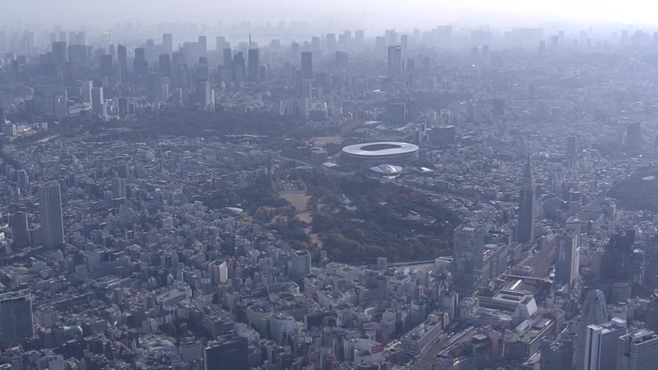 空中，东京市区从新宿到四谷，日本视频素材