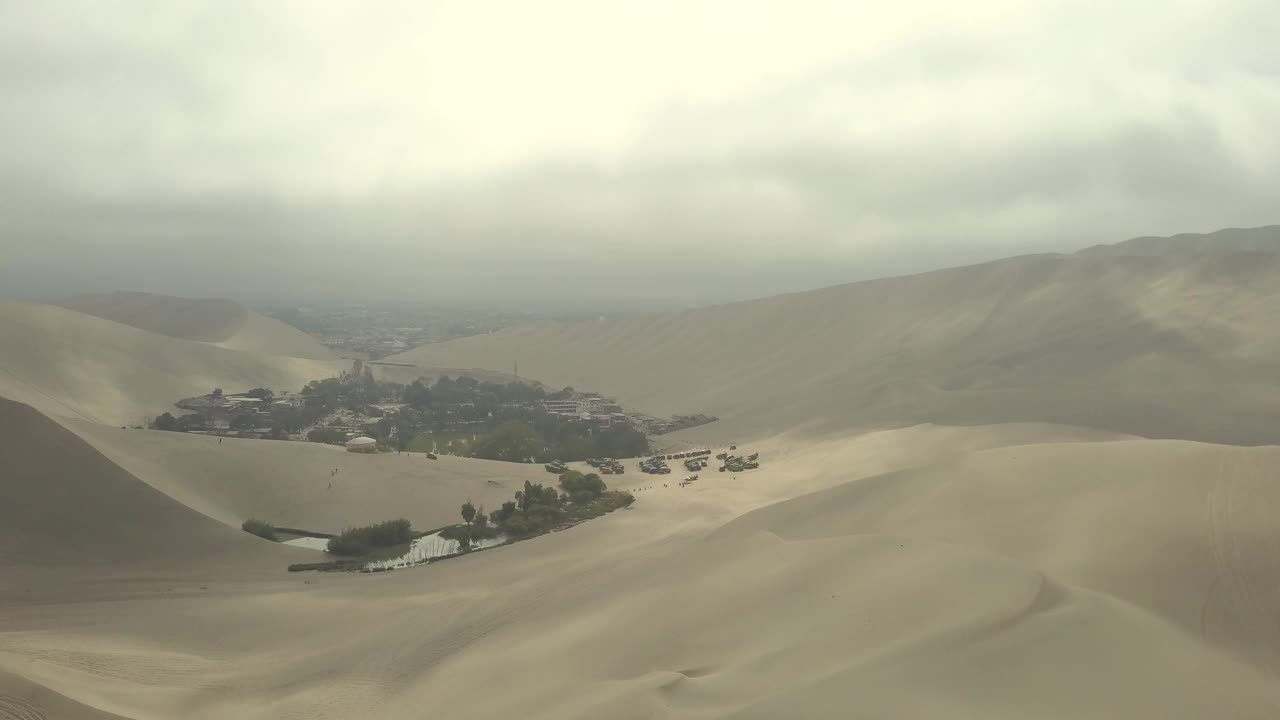 沙漠绿洲镇鸟瞰图视频素材