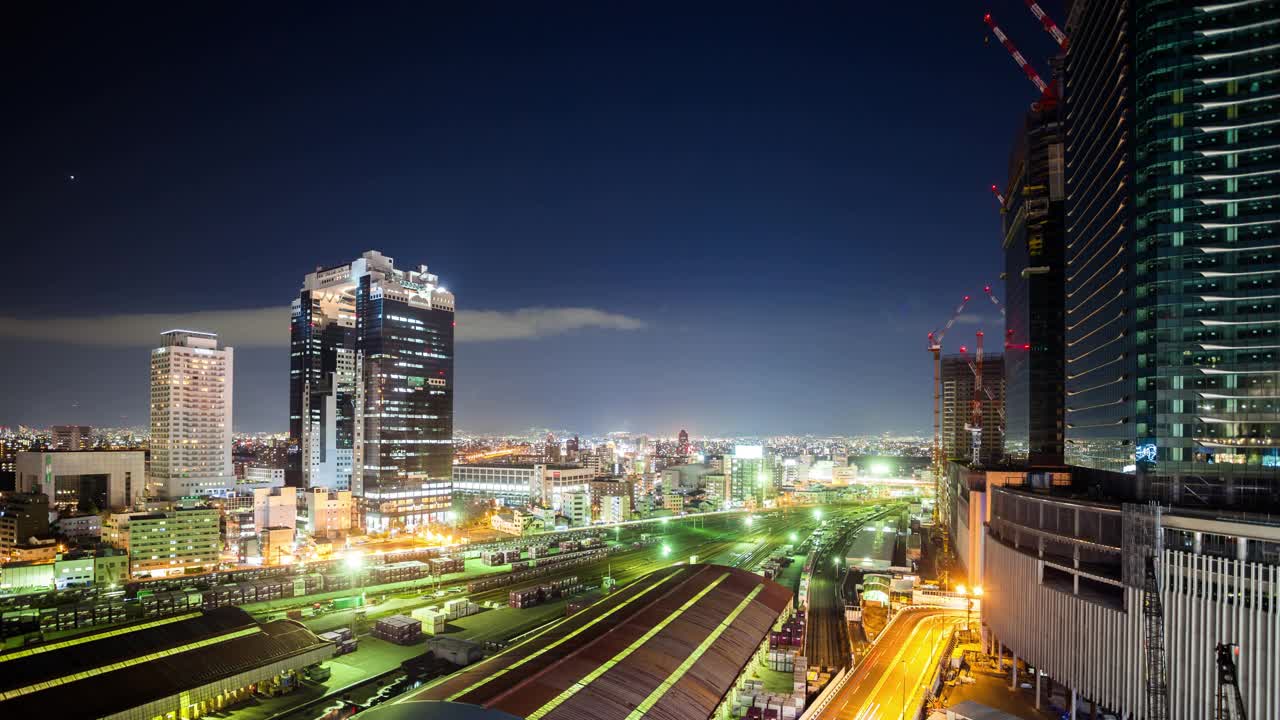 大阪梅田市的夜景视频素材