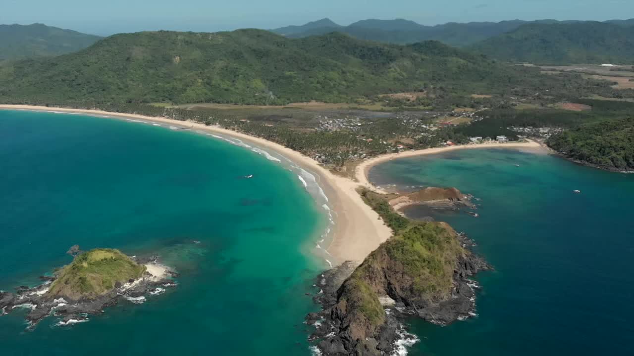 Nacpan海滩鸟瞰图视频素材