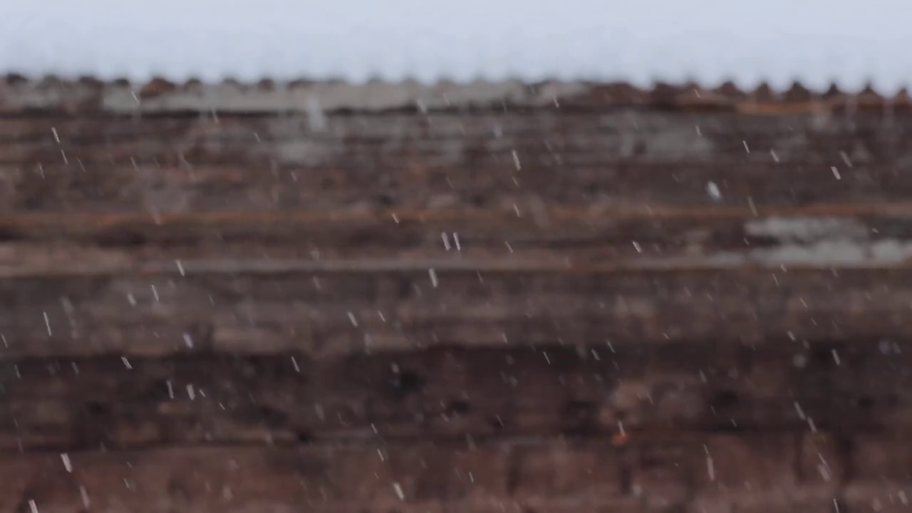 冬天雪花飘落，雪花飘落，静态拍摄。视频素材