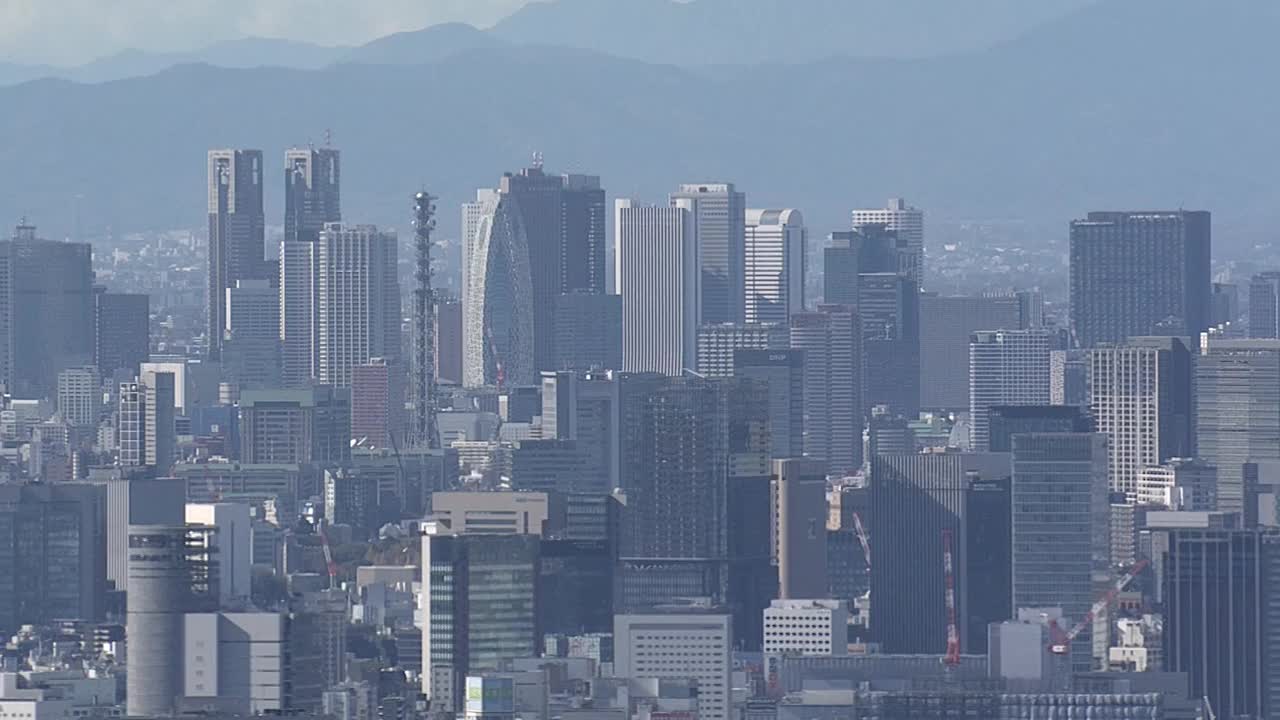 东京上空的摩天大楼和政府大楼，日本视频素材