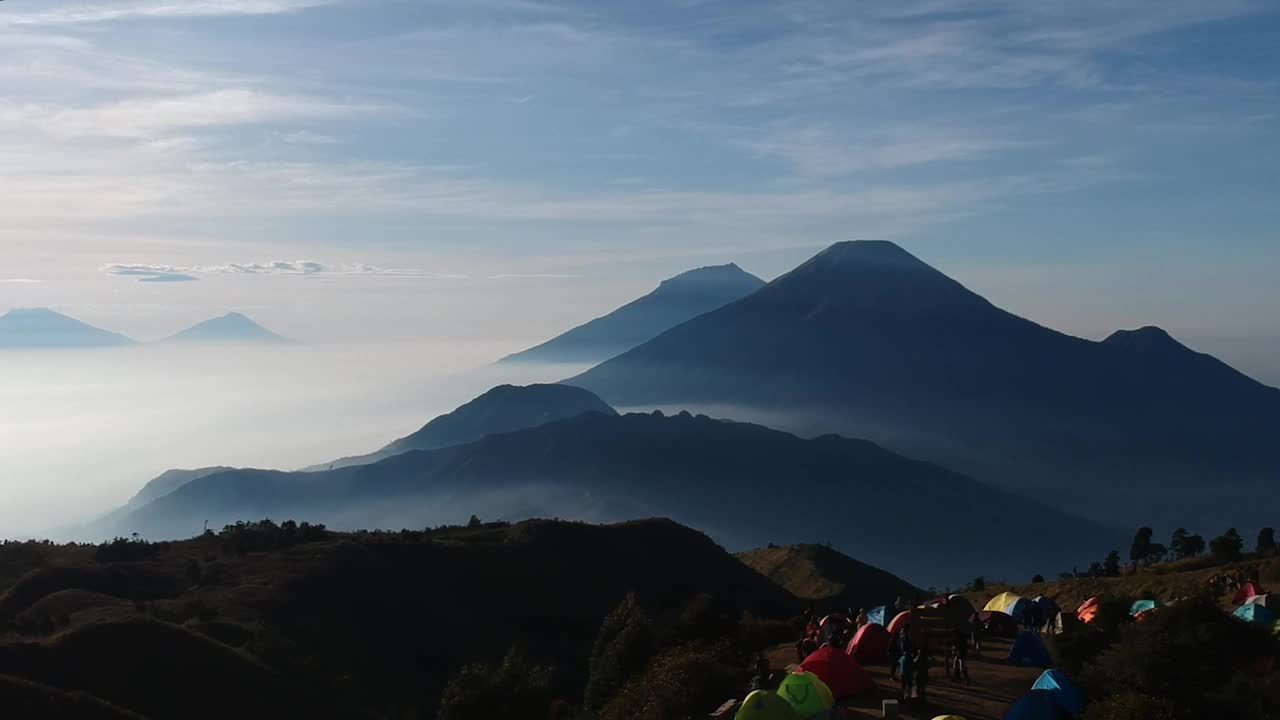 在Wonosobo的prau山的景色视频素材