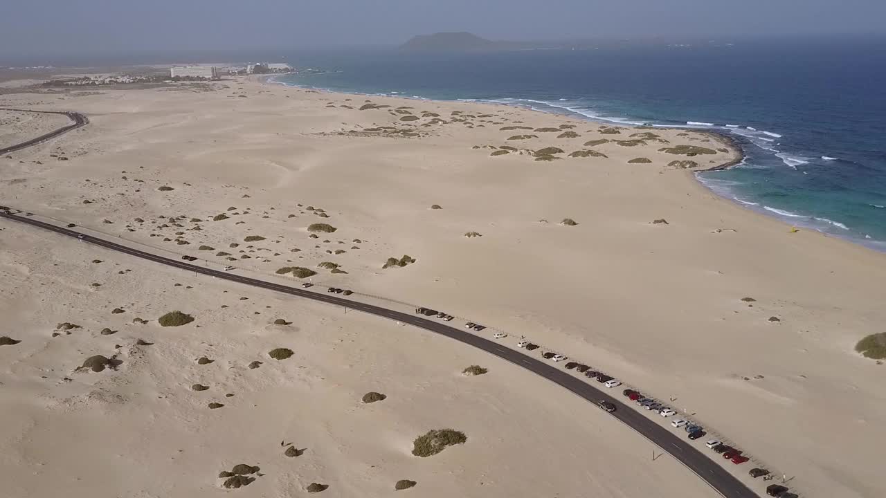 加那利群岛桑迪海岸线鸟瞰图视频素材