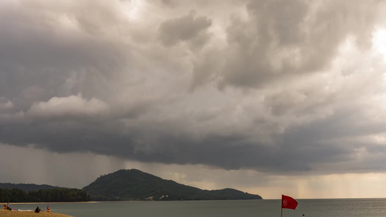 热带岛屿上的雨视频素材