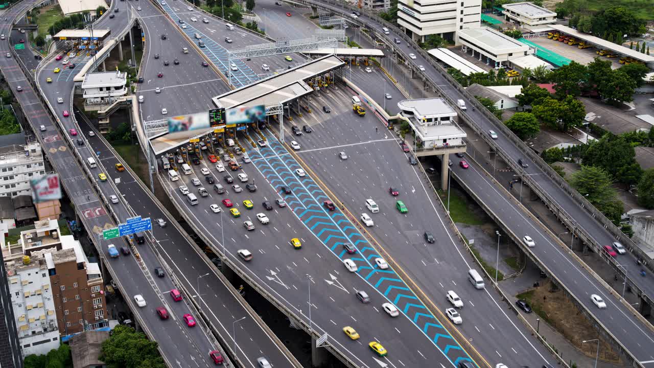 泰国收费公路交通的时间流逝视频素材