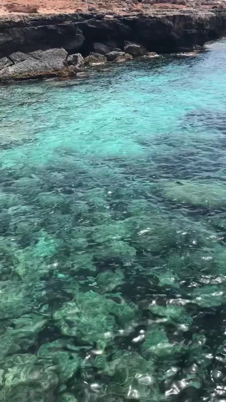 西班牙马略卡岛卢梅杰海岸线旁的海湾视频素材