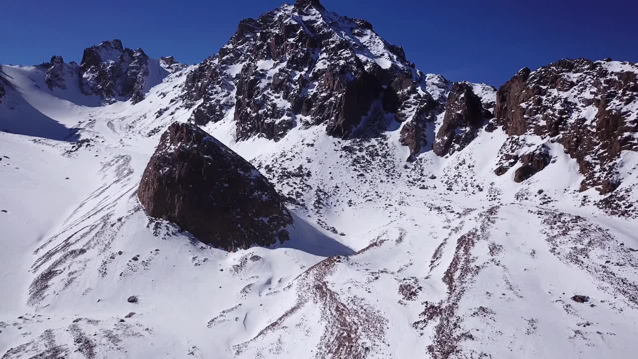 高耸的雪峰和冰川视频素材