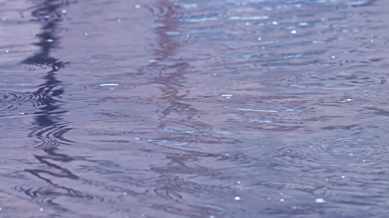 沥青路上的雨视频素材