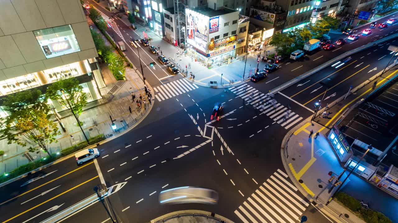 日本大阪市梅田地区的时间推移视图视频素材