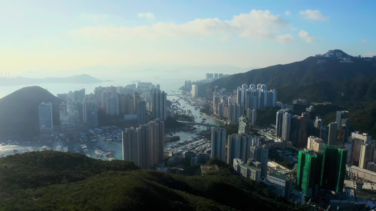 香港香港仔香港仔湾的无人机照片视频素材