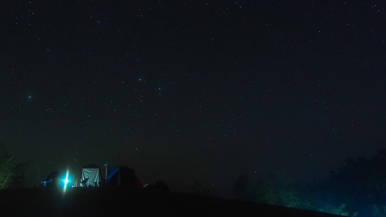 露营者在星空，时间流逝视频视频素材