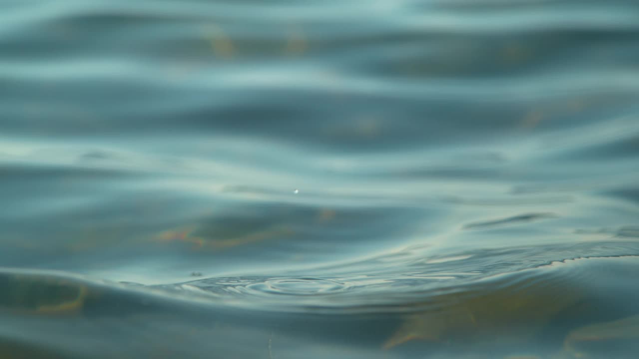 特写:空啤酒瓶落入清澈的海水中。视频素材