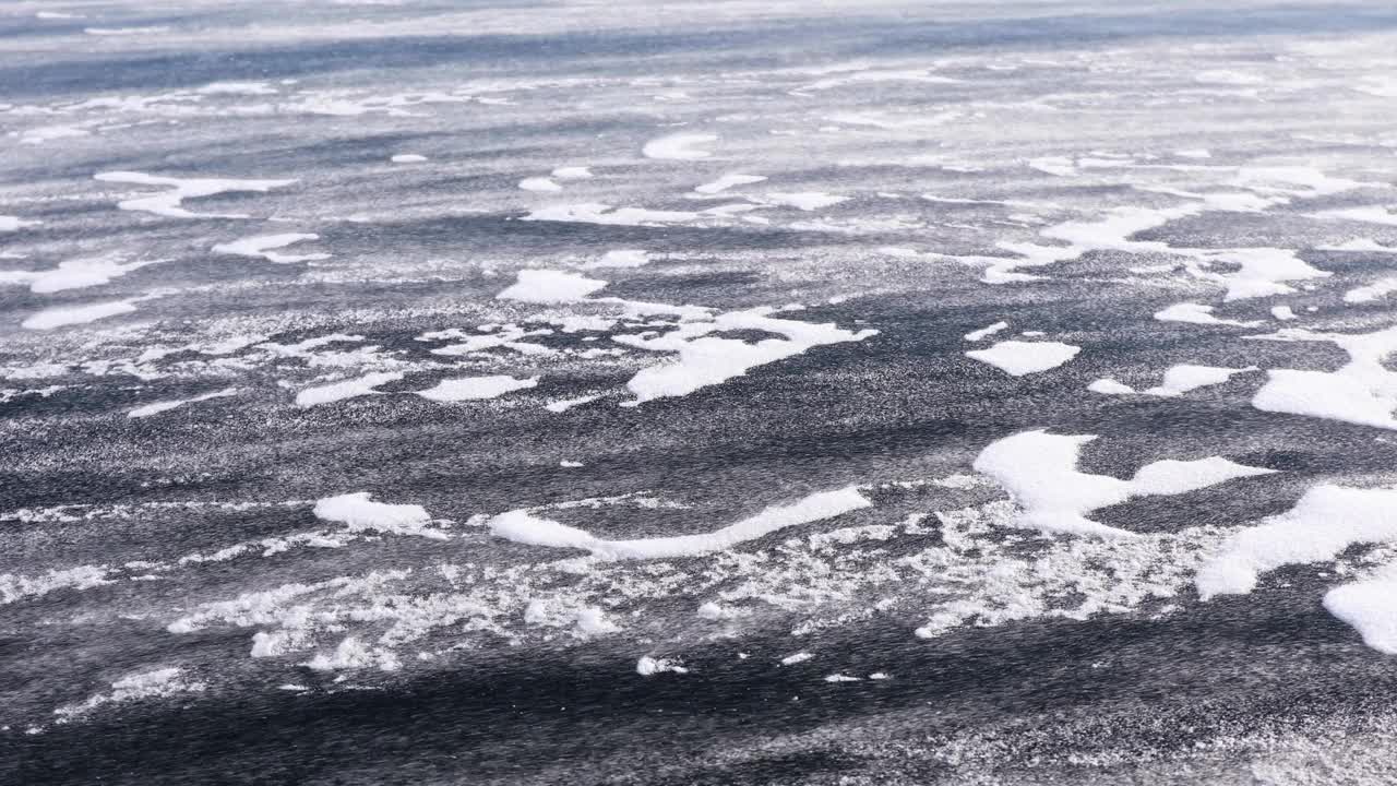 俄罗斯西伯利亚贝加尔湖遭遇暴雪视频素材