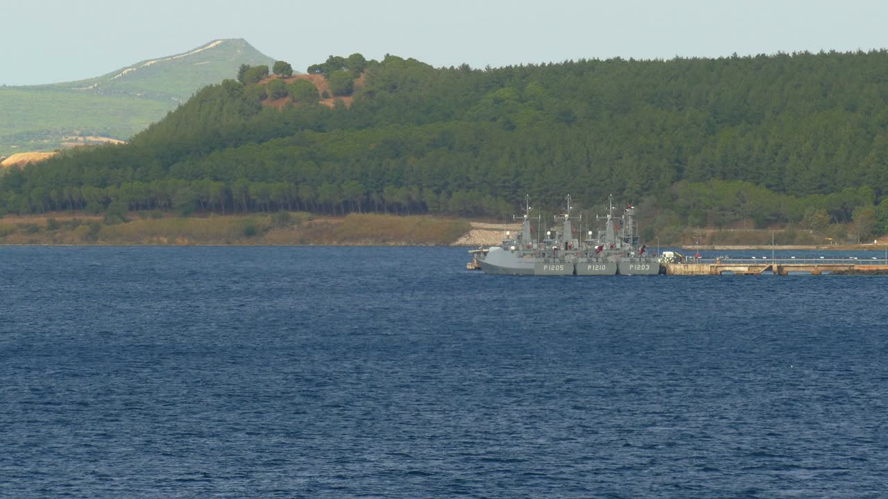 达达尼尔海峡的海军基地视频素材