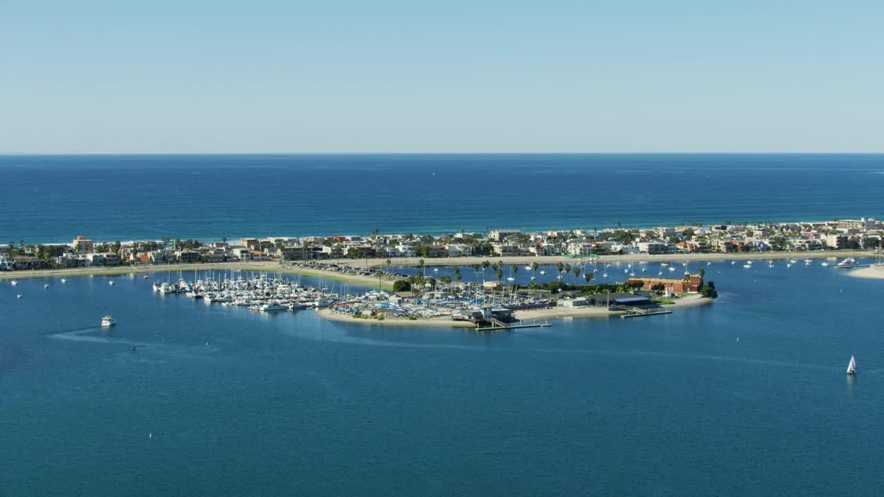 鸟瞰图任务湾任务海滩圣地亚哥视频素材