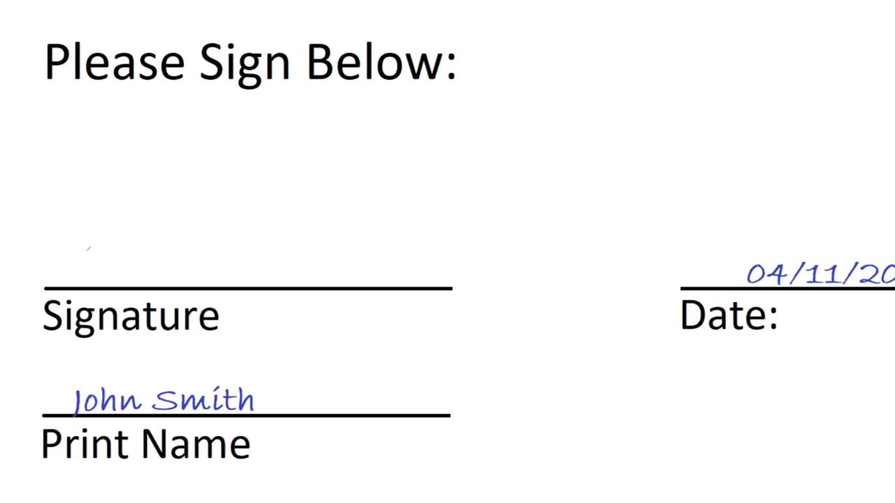 在白皮书文件上签名、签名、日期和打印名称。用草书书写姓名和姓名。下面请签名。视频素材