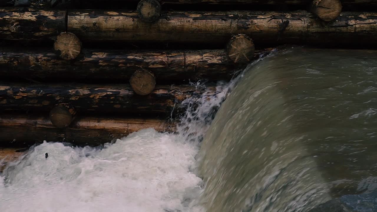 山区河流。这条山河在秋天流淌。喀尔巴阡山。乌克兰。视频素材