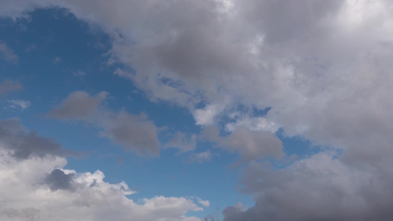 时间流逝美丽的蓝天与雨云背景4k视频素材