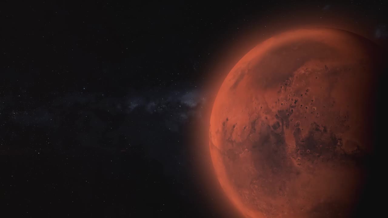 4K 3D火星在太空，从太空到火星的美丽景色视频下载