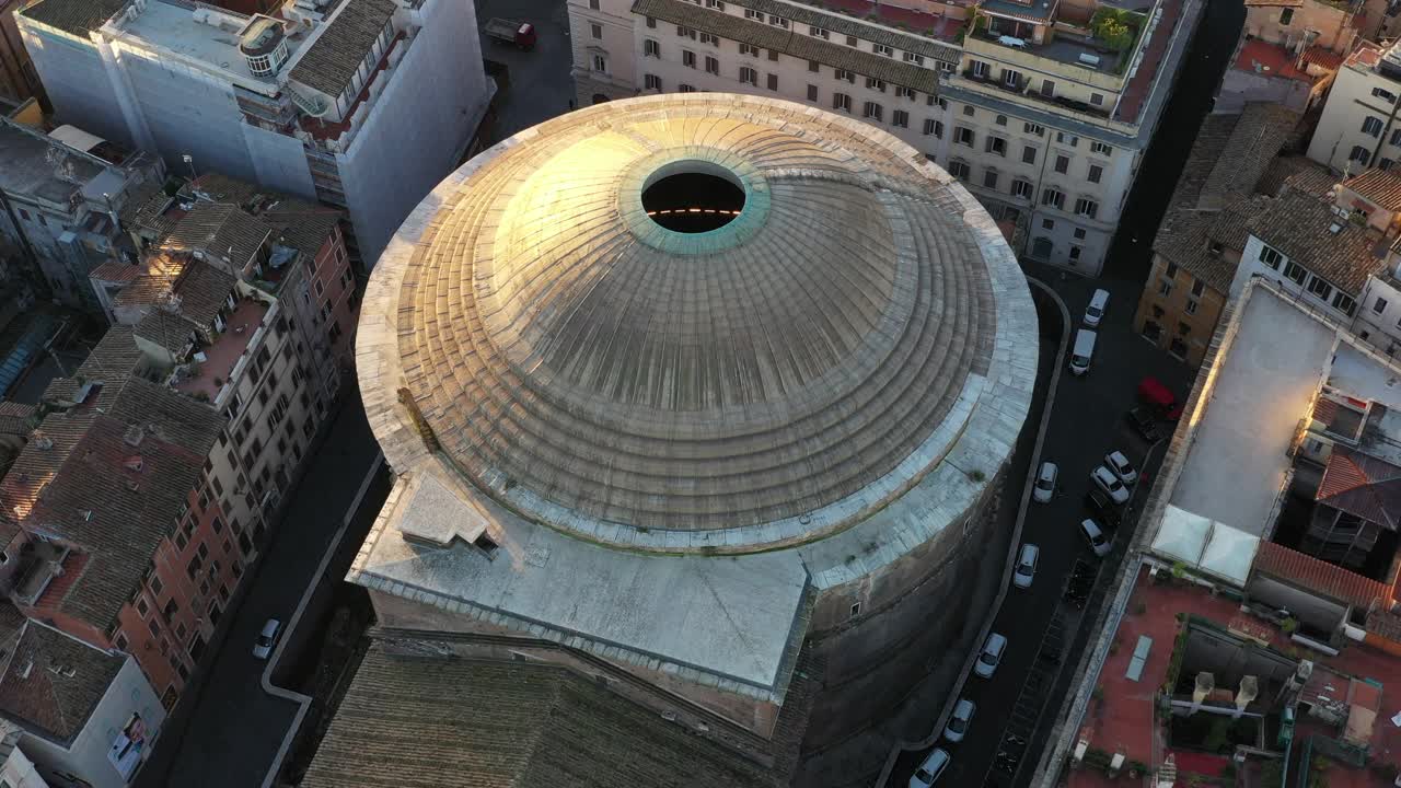 意大利罗马万神殿地标鸟瞰图视频素材