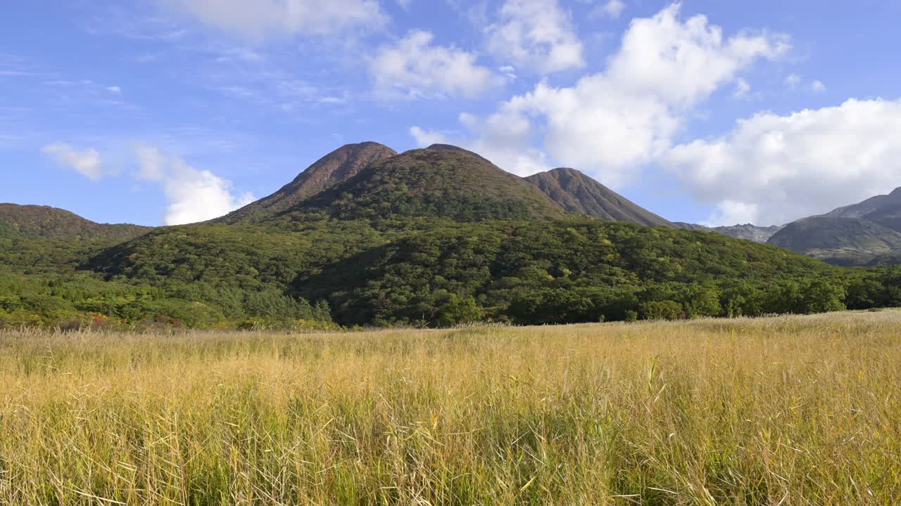 从大分县乔贾巴鲁看久州山。日本九州的秋景。视频素材