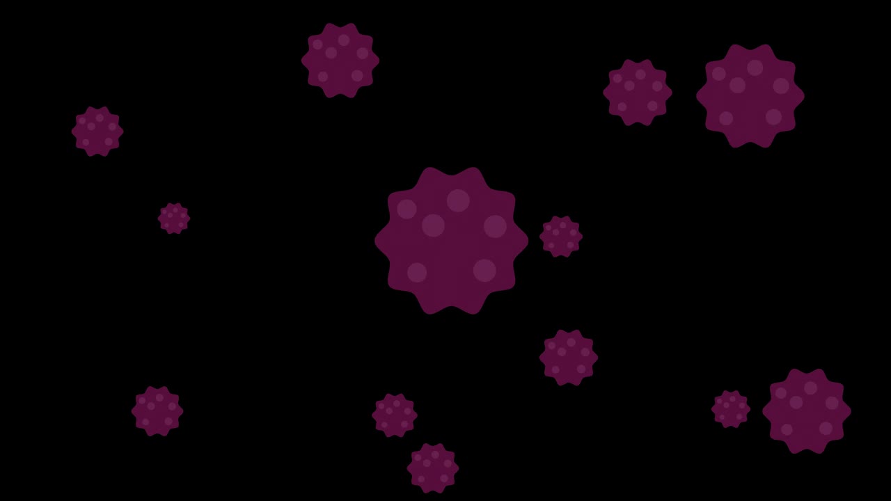 病毒漂浮在空气中的动画图像。视频素材