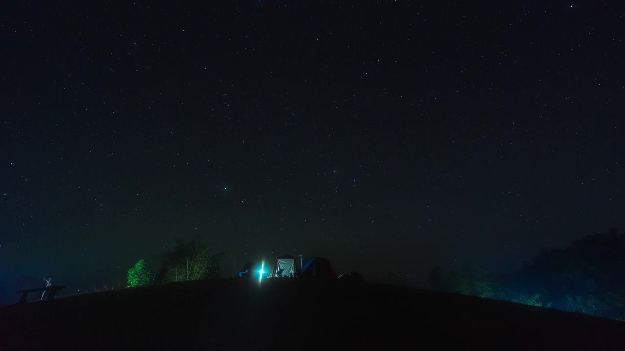 露营者在星空，时间流逝视频视频素材