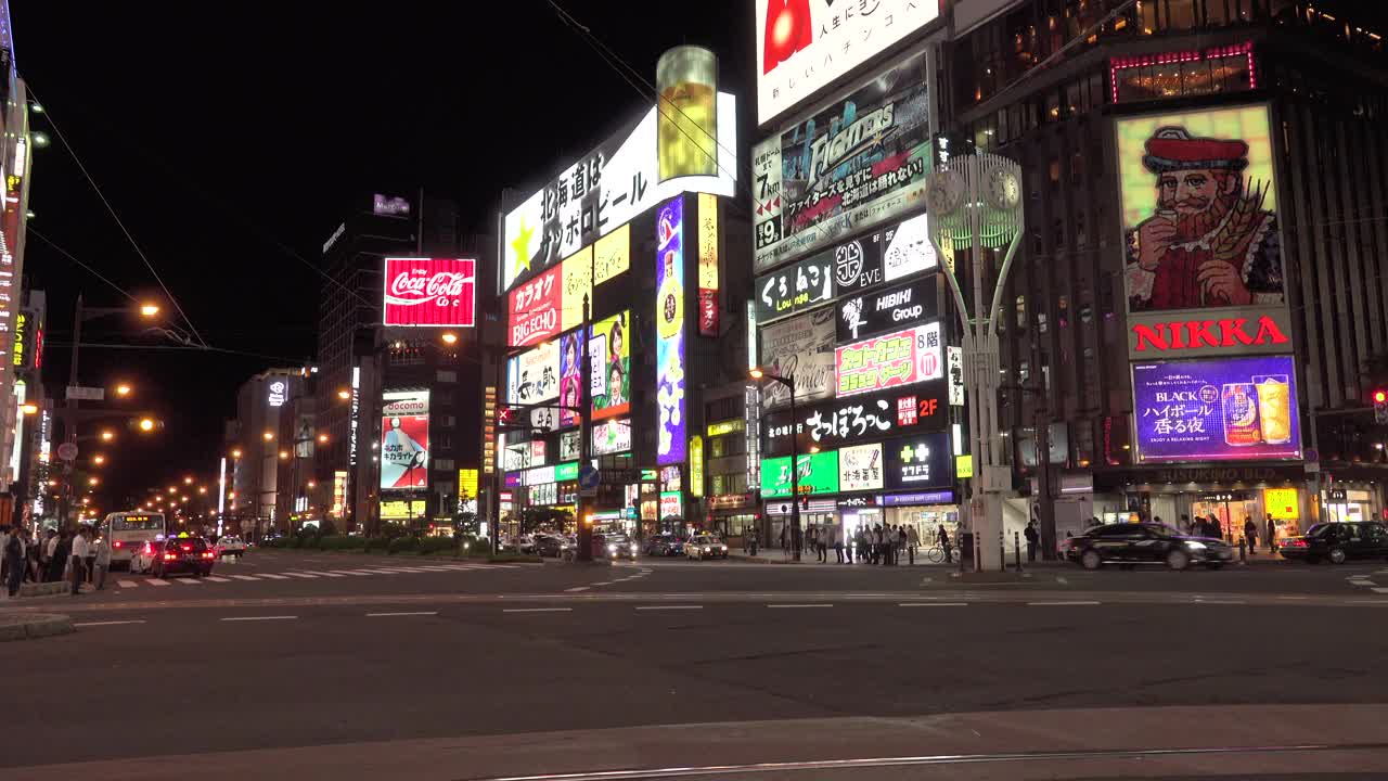 札幌市夜景，日本北海道股票录像视频素材