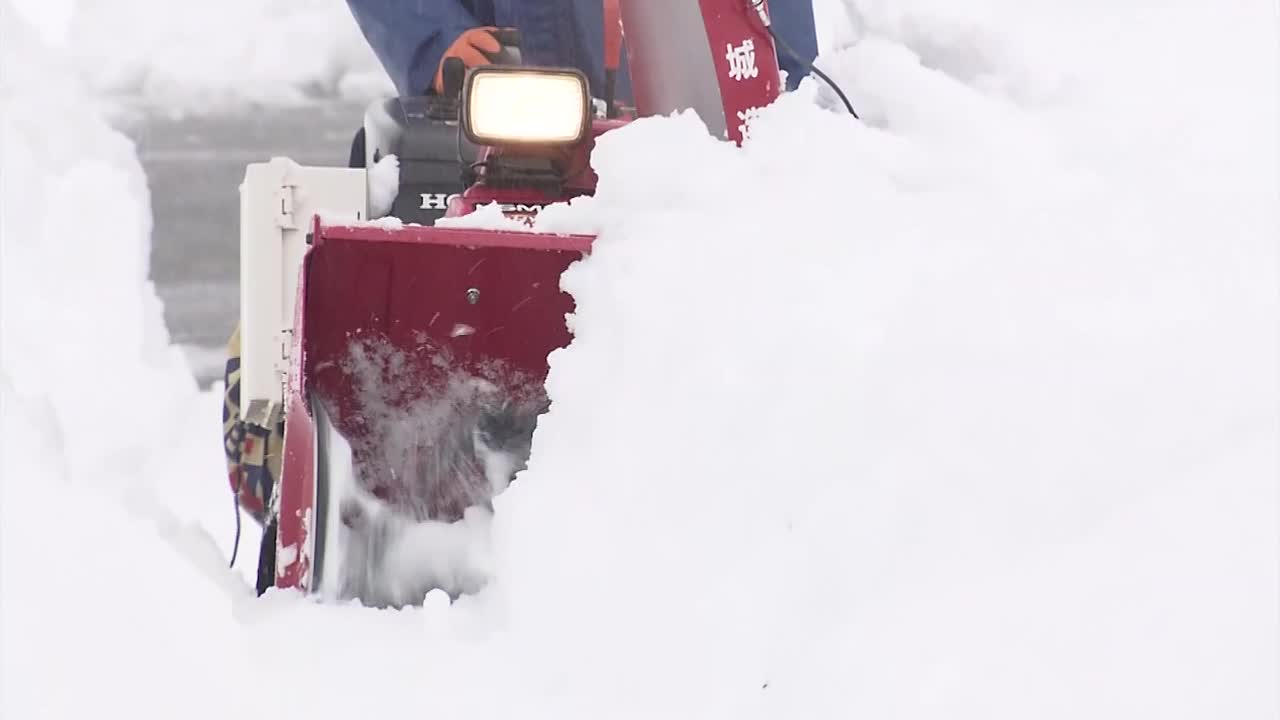 除雪工作，富山，日本视频素材