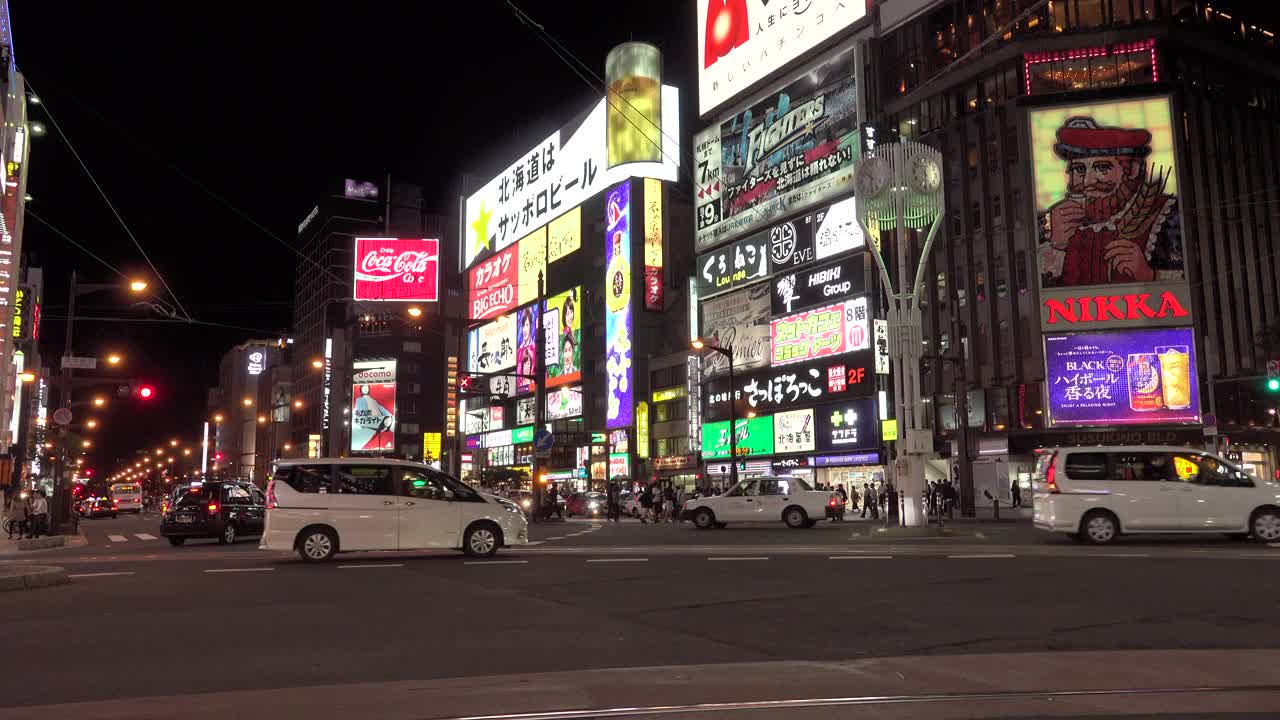 札幌市夜景，日本北海道股票录像视频素材