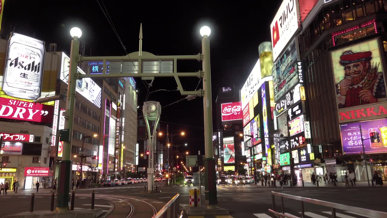 札幌市夜景，日本北海道股票录像视频素材