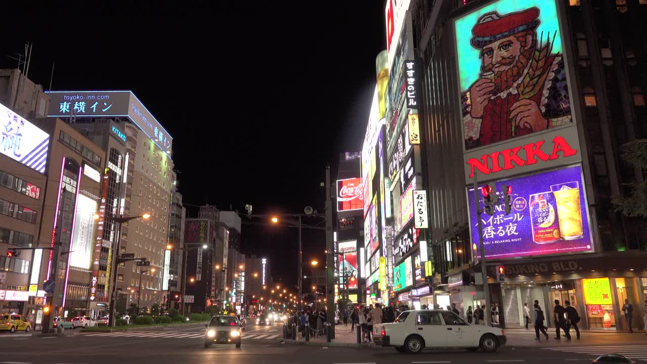 札幌市夜景，日本北海道股票录像视频素材