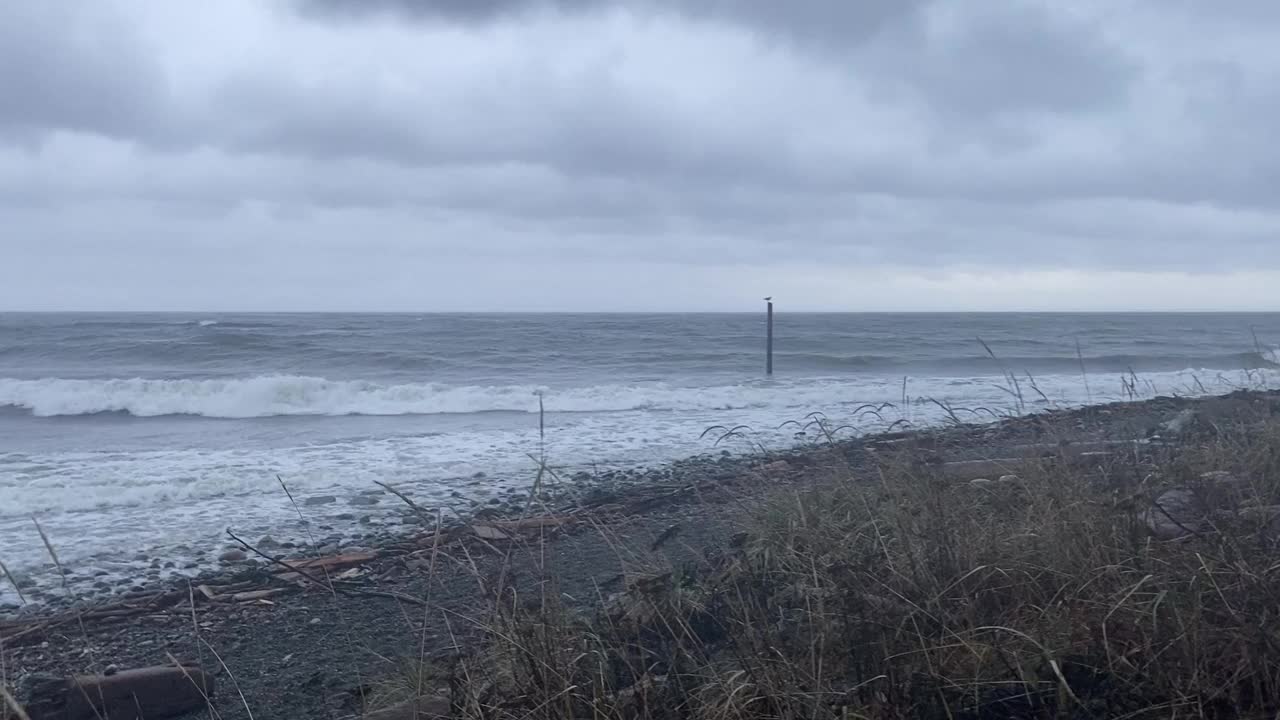 暴风雨天气。涨潮了。视频素材