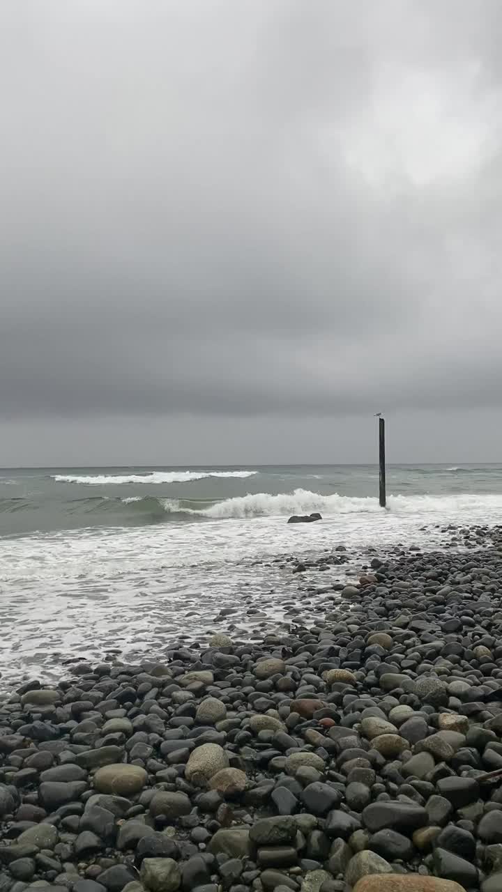 暴风雨天气。涨潮了。视频素材