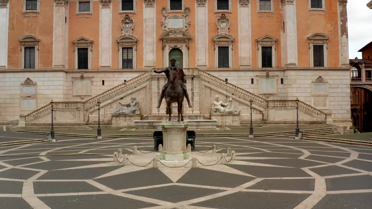 罗马无人机视图Campidoglio或Capitolium或Capitoline山视频素材