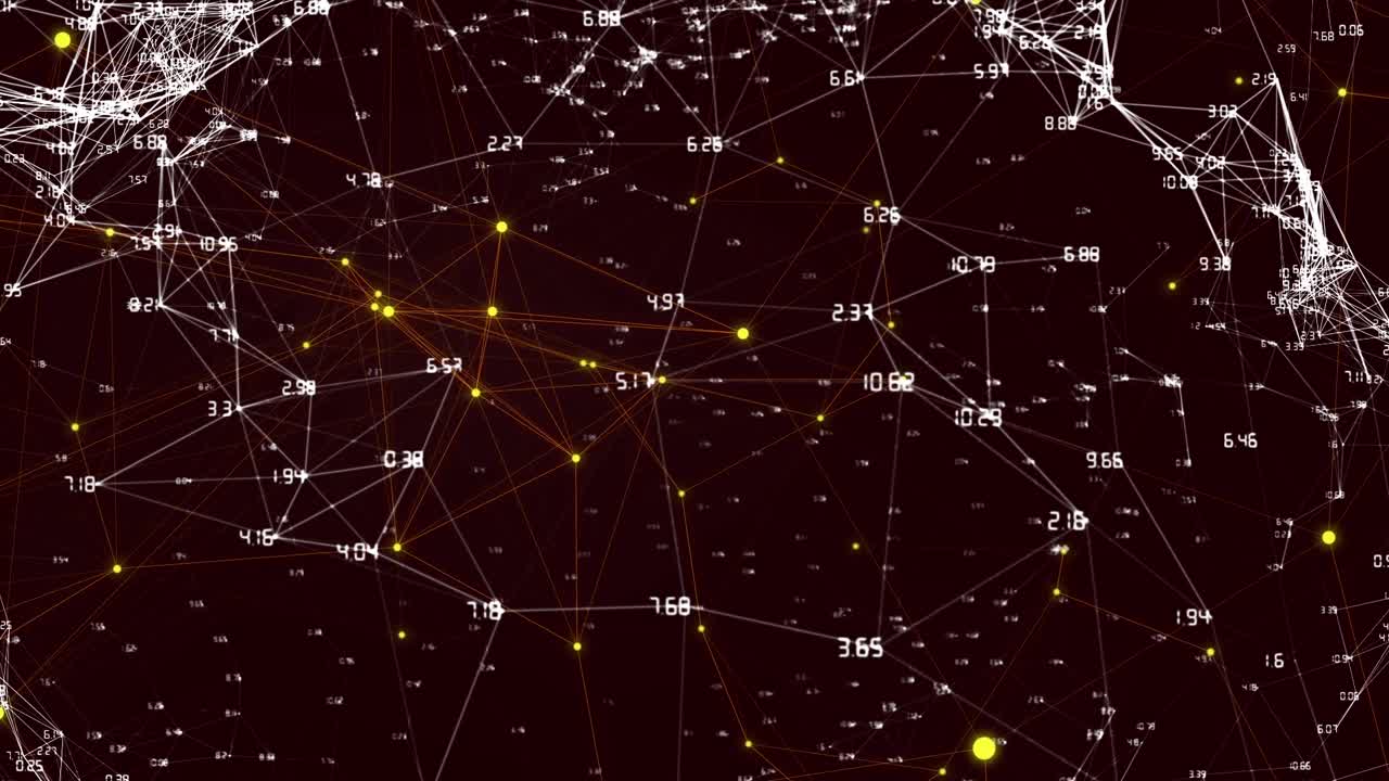 动画数字变化数据处理与网络连接视频素材