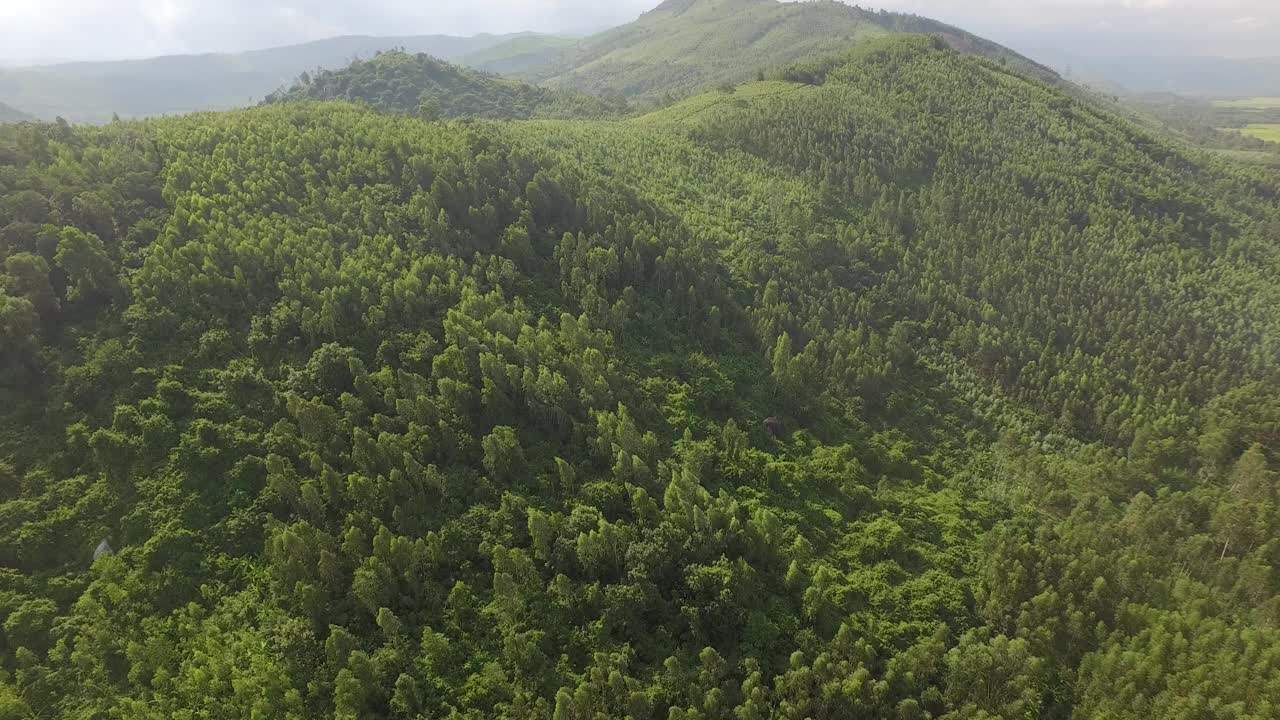 越南富颜省山脚下美丽的村庄视频素材