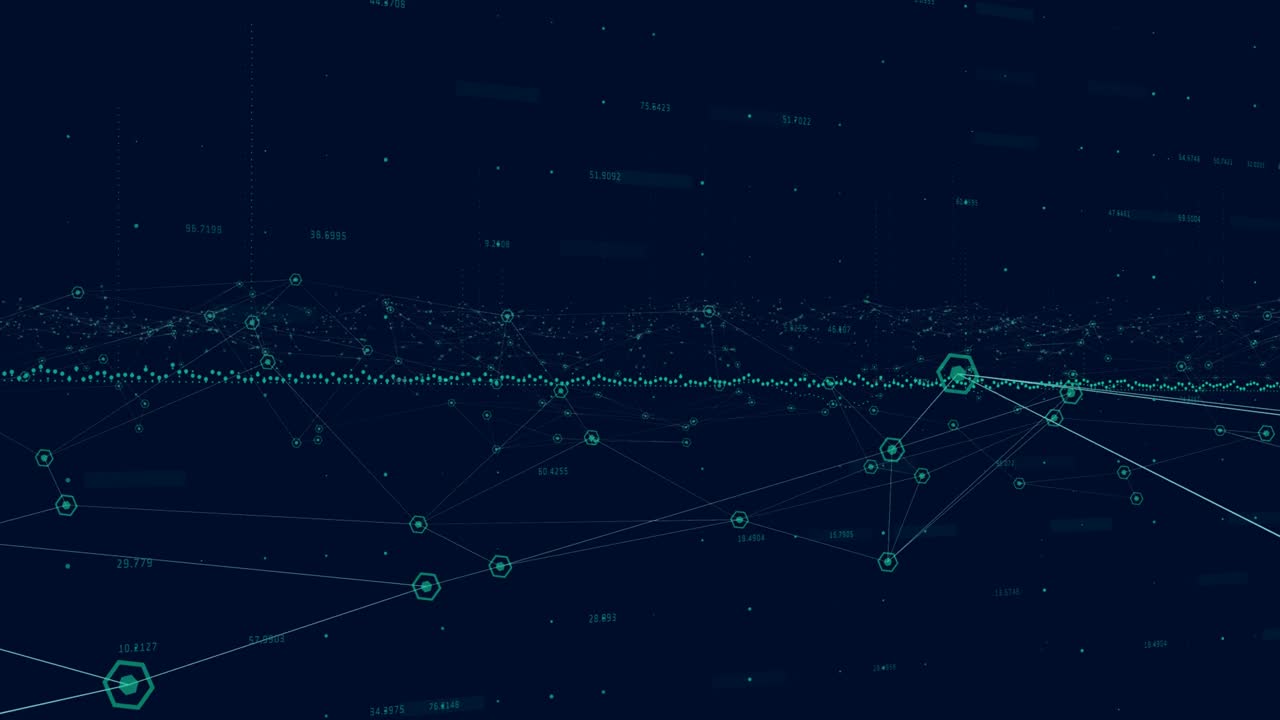 全球网络连接和数据处理的动画视频素材