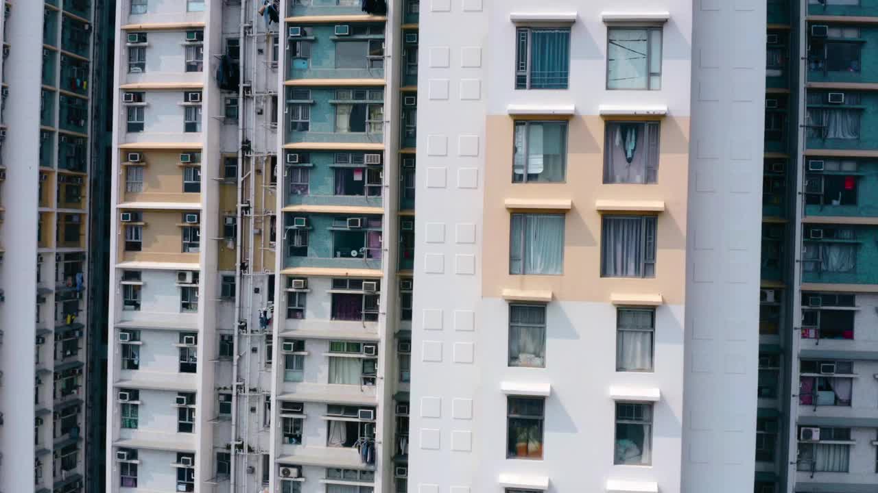 香港九龙高密度的公共住宅视频素材