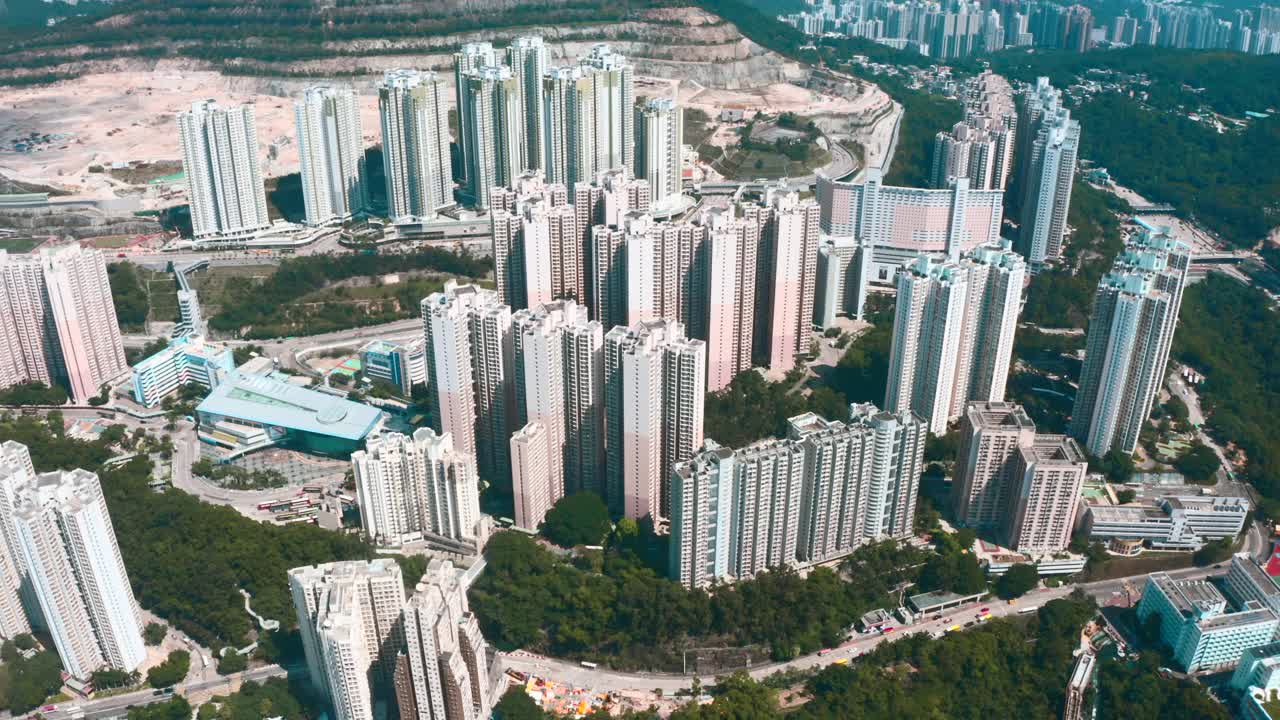 香港高层建筑的无人机视图视频素材