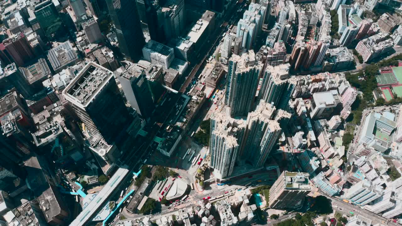 香港高层建筑的无人机视图视频素材