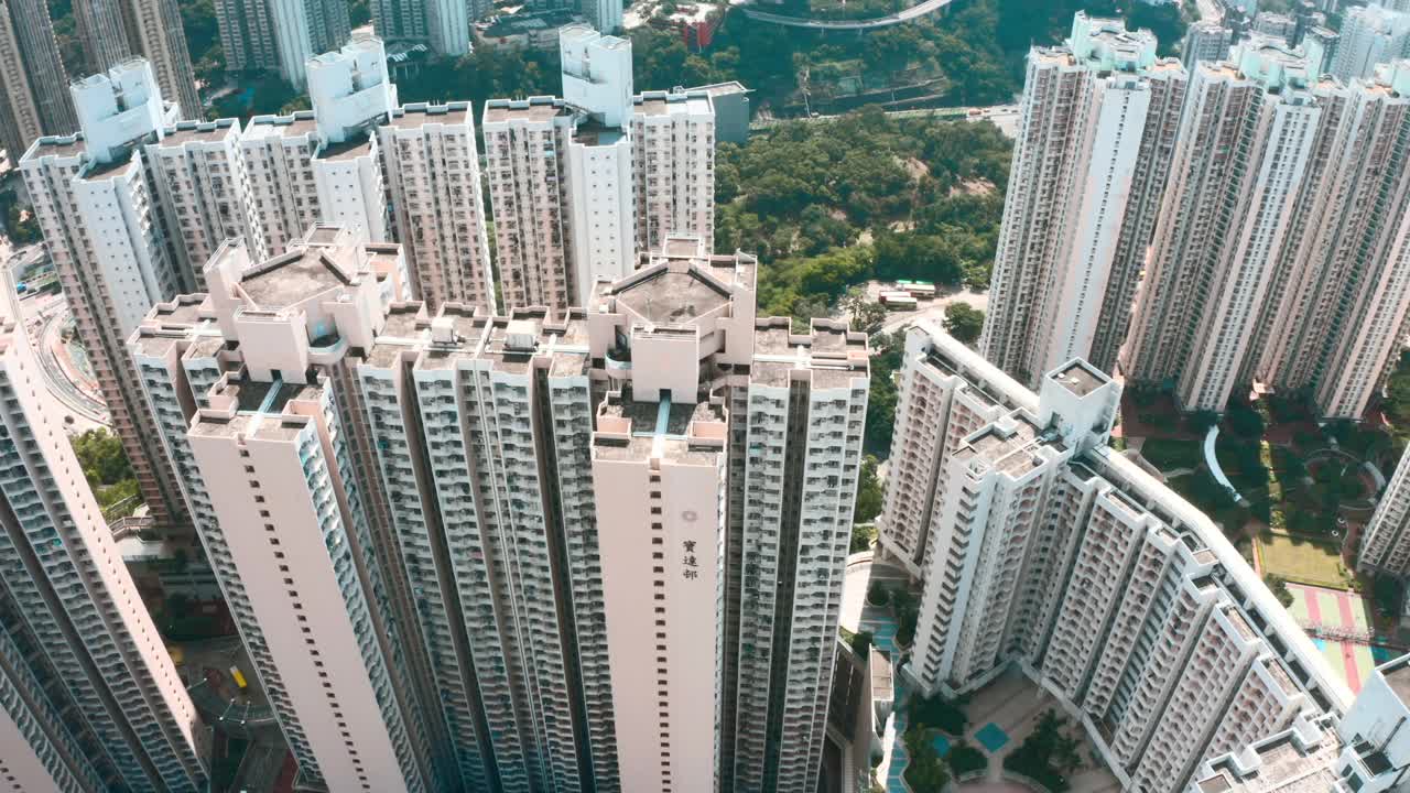 香港高层建筑的无人机视图视频素材