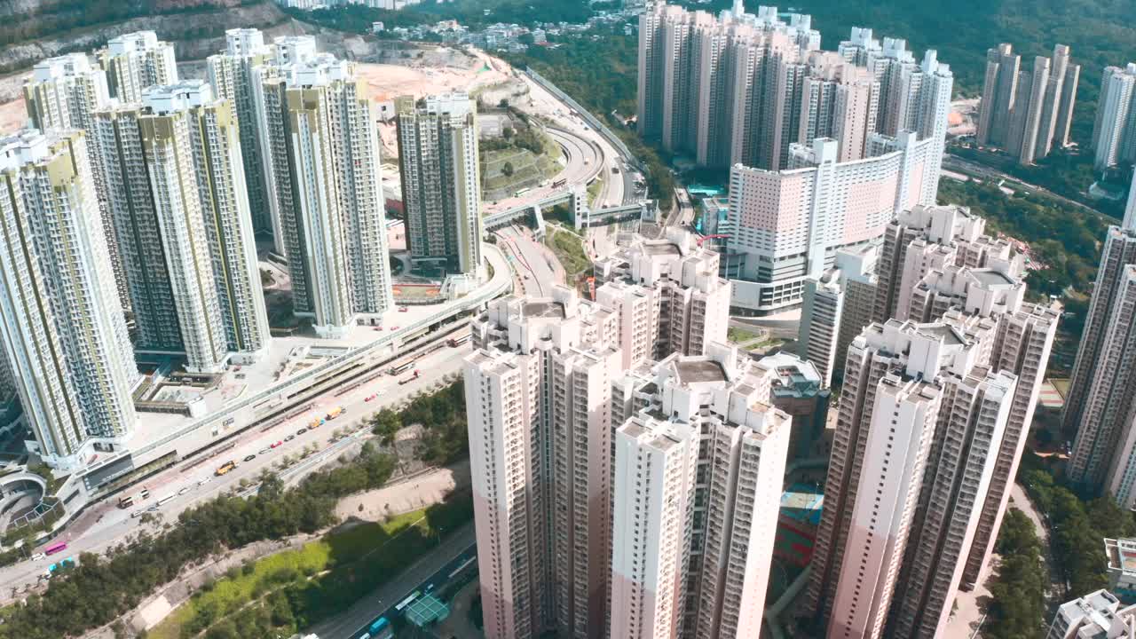 香港高层建筑的无人机视图视频素材