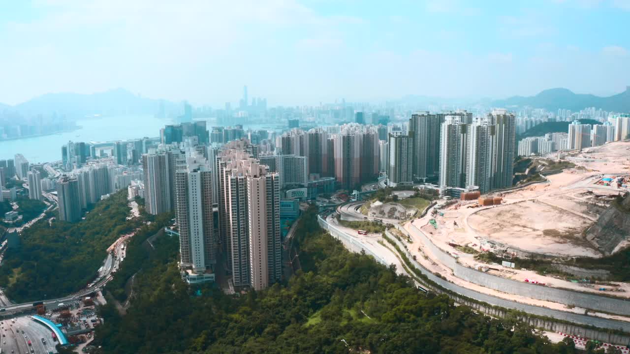 香港高层建筑的无人机视图视频素材